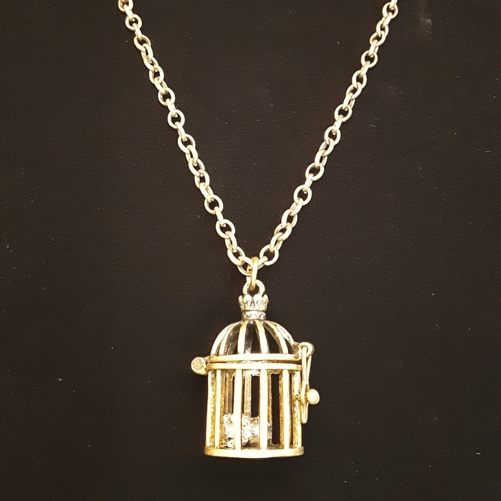 Handmade Birdcage Necklace The Bird Cage Opens Bronze